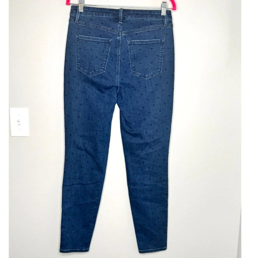 Talbots Polka Dot Jeggings High Rise‎ Stretch Ankle Dark Wash Size 8